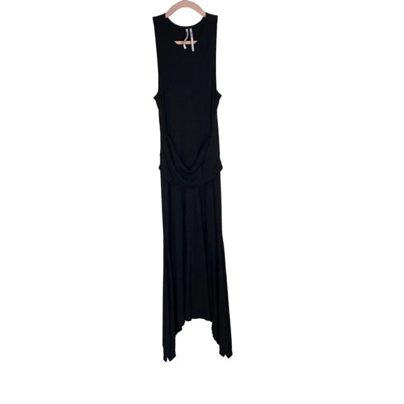 ANTHROPOLOGIE Black Ribbed Kingsolver Sleeveless Midi Dress Size Small - Picture 3 of 9